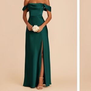 Birdy Grey Mia Elegant Green Satin Dress Medium